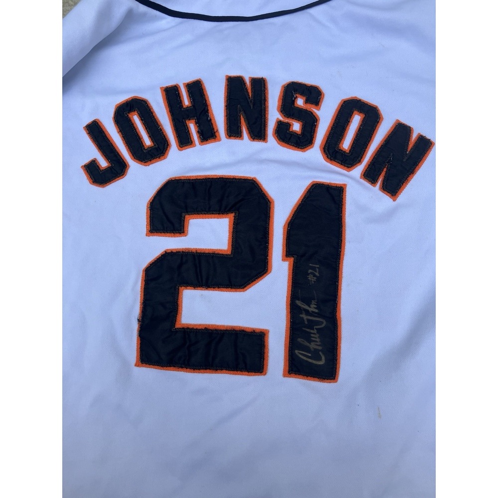 Vintage Baltimore Orioles Charles Johnson Signed Teal Majestic Jersey Sz Large - Picture 2 of 7